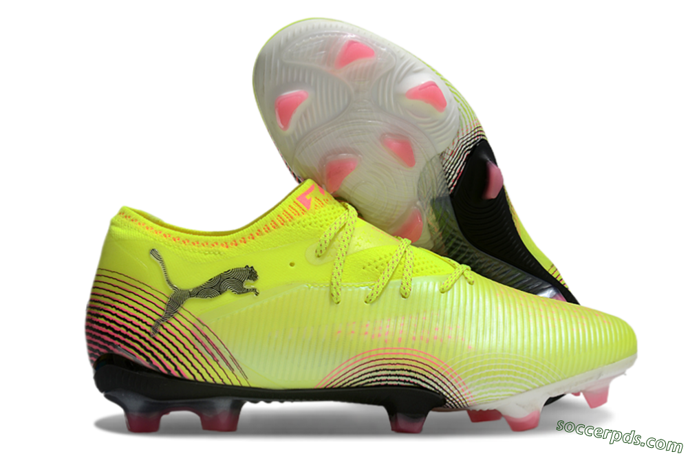 Puma Future 8 Ultimate FG Low-Tops Football Boots - Yellow/Black/Pink 1