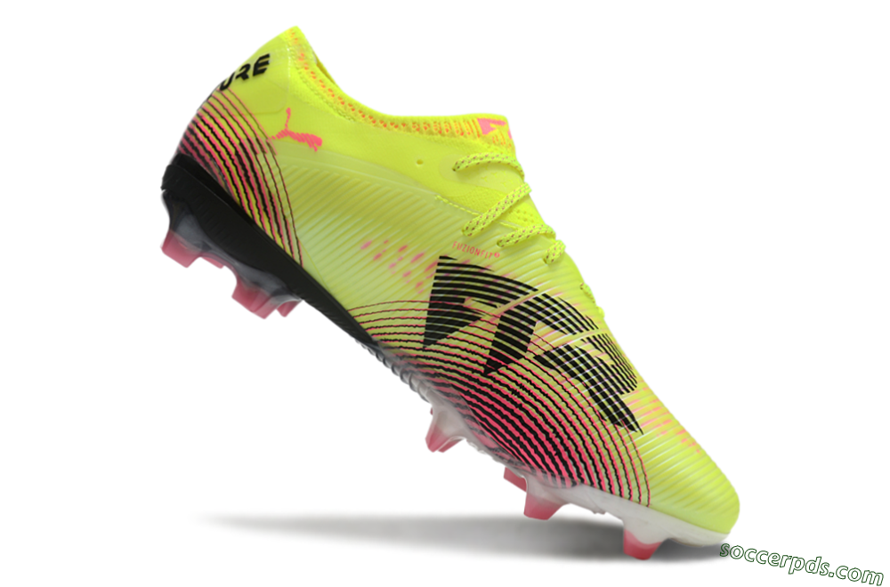 Puma Future 8 Ultimate FG Low-Tops Football Boots - Yellow/Black/Pink 4