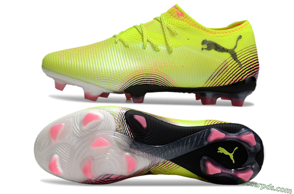 Puma Future 8 Ultimate FG Low-Tops Football Boots - Yellow/Black/Pink 0