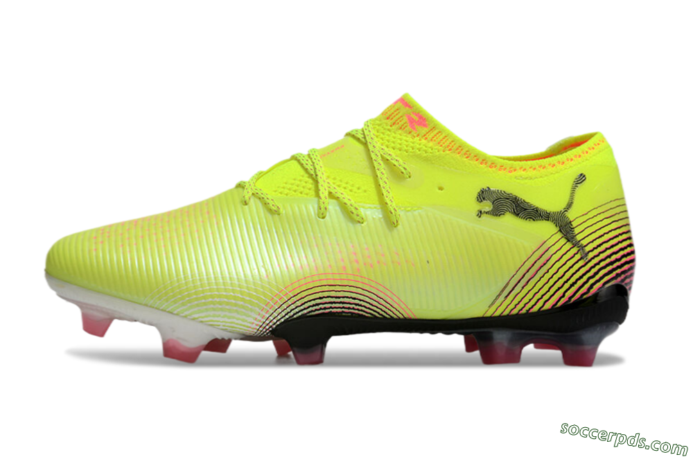 Puma Future 8 Ultimate FG Low-Tops Football Boots - Yellow/Black/Pink 2