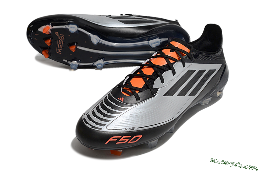 Adidas F50 Elite Messi FG Low-Tops Football Boots - Silver/Black/Orange 3