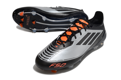 Adidas F50 Elite Messi FG Low-Tops Football Boots - Silver/Black/Orange