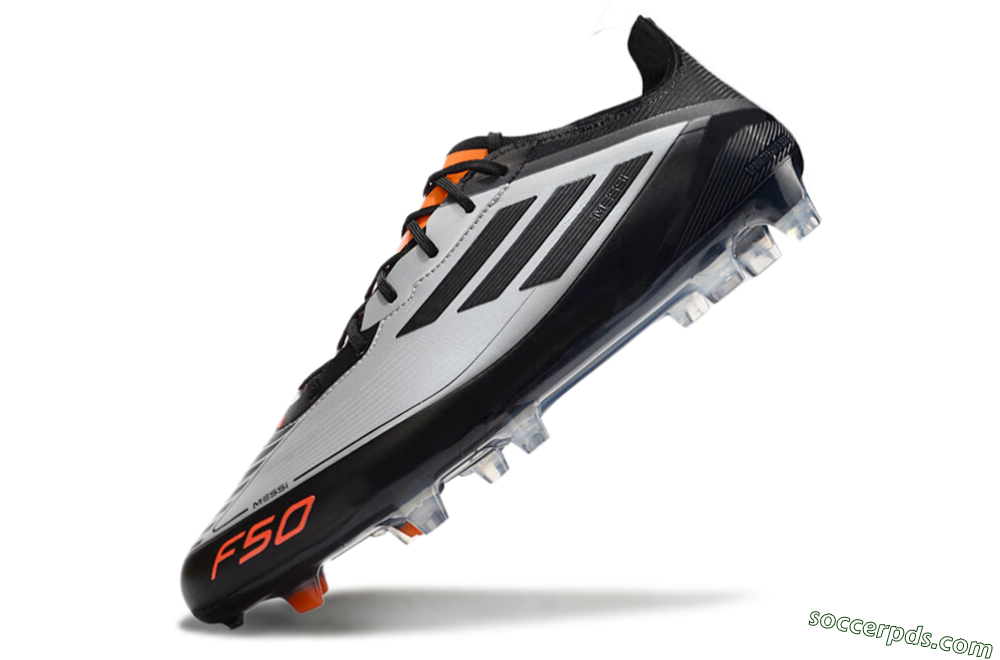 Adidas F50 Elite Messi FG Low-Tops Football Boots - Silver/Black/Orange 5