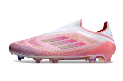 Adidas F50 Elite Laceless FG Low-Tops Football Boots - White/Pink/Gold