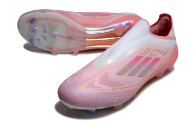 Adidas F50 Elite Laceless FG Low-Tops Football Boots - White/Pink/Gold