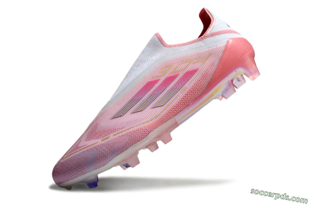 Adidas F50 Elite Laceless FG Low-Tops Football Boots - White/Pink/Gold 4