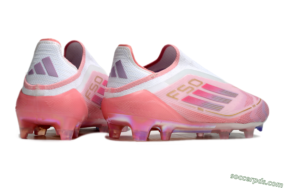 Adidas F50 Elite Laceless FG Low-Tops Football Boots - White/Pink/Gold 5