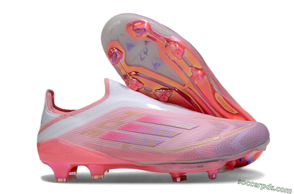 Adidas F50+ Lightstrike Elite Laceless 304 FG Low-Tops Football Boots - Pink/Purple/Gold 1