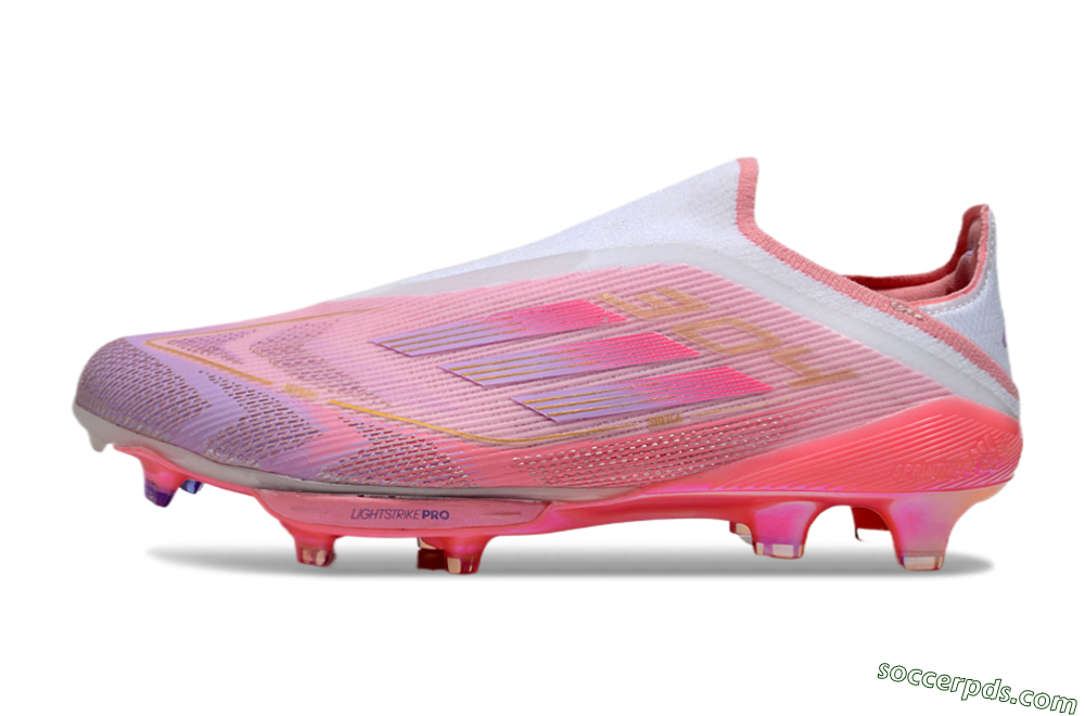 Adidas F50+ Lightstrike Elite Laceless 304 FG Low-Tops Football Boots - Pink/Purple/Gold 2
