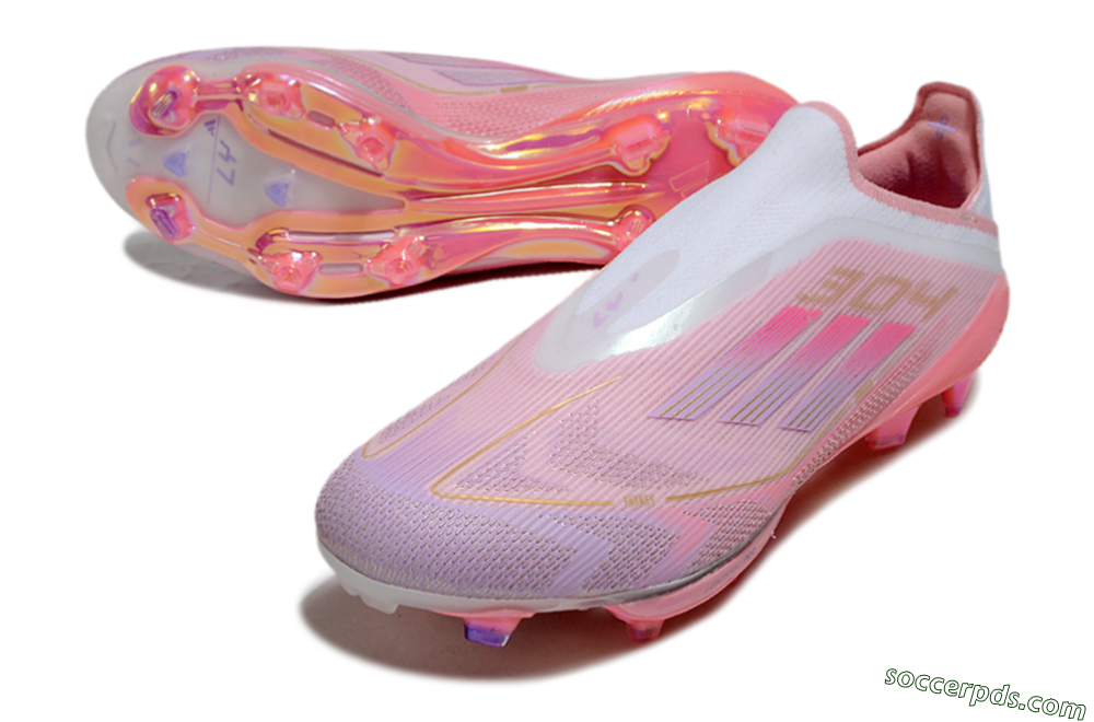 Adidas F50+ Lightstrike Elite Laceless 304 FG Low-Tops Football Boots - Pink/Purple/Gold 3