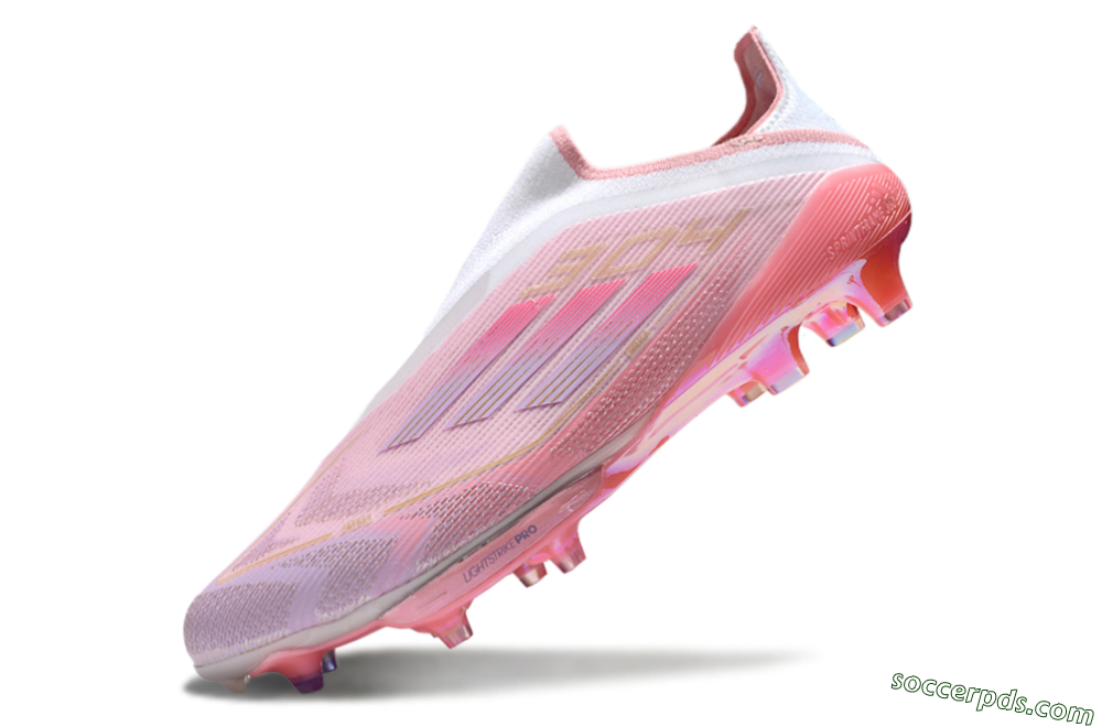 Adidas F50+ Lightstrike Elite Laceless 304 FG Low-Tops Football Boots - Pink/Purple/Gold 5