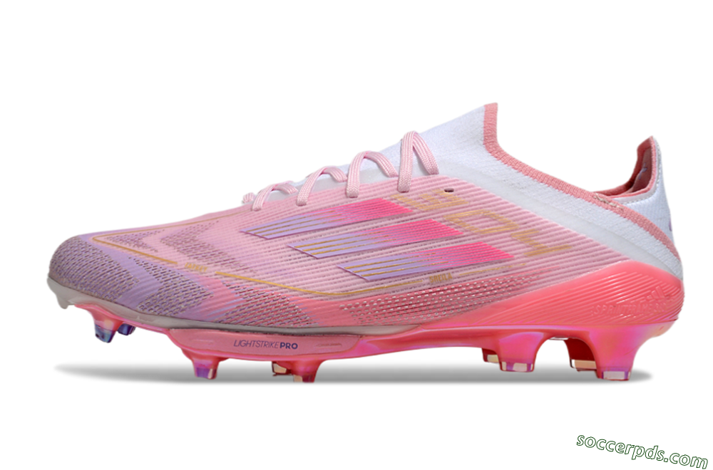 Adidas F50+ Lightstrike 304+ Elite FG Low-Tops Football Boots - Pink/Gold/White 2