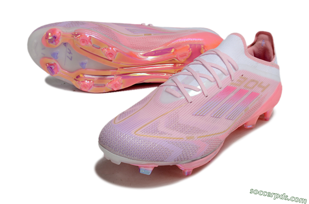 Adidas F50+ Lightstrike 304+ Elite FG Low-Tops Football Boots - Pink/Gold/White 3