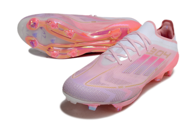 Adidas F50+ Lightstrike 304+ Elite FG Low-Tops Football Boots - Pink/Gold/White