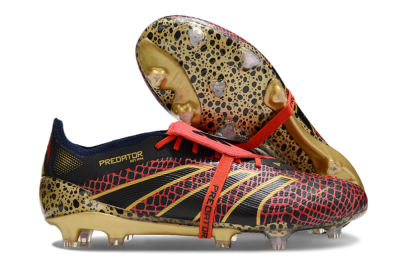 Adidas Predator Elite Foldover Tongue FG Low-Tops Football Boots - Red/Black/Gold