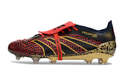 Adidas Predator Elite Foldover Tongue FG Low-Tops Football Boots - Red/Black/Gold
