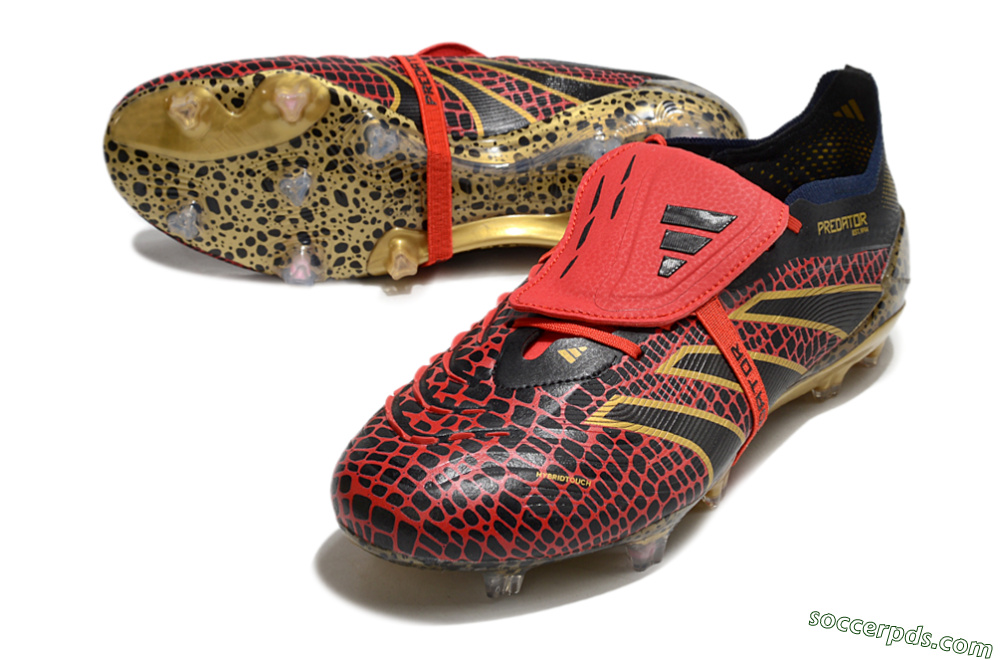 Adidas Predator Elite Foldover Tongue FG Low-Tops Football Boots - Red/Black/Gold 3
