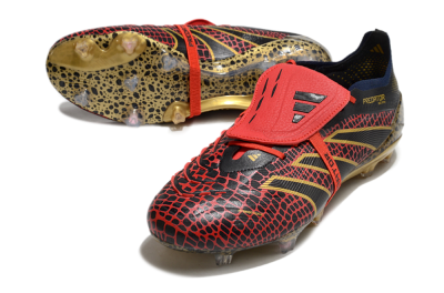 Adidas Predator Elite Foldover Tongue FG Low-Tops Football Boots - Red/Black/Gold
