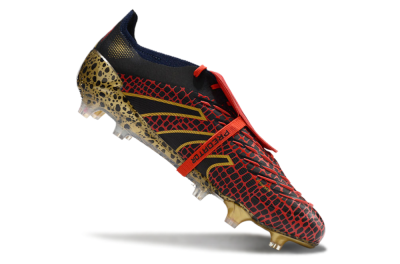 Adidas Predator Elite Foldover Tongue FG Low-Tops Football Boots - Red/Black/Gold