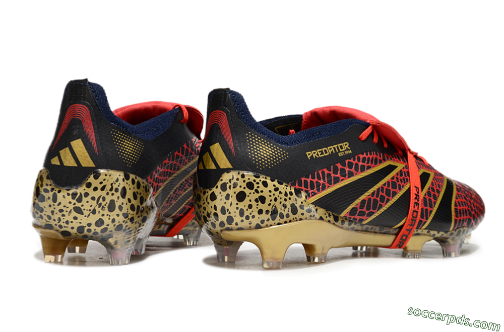 Adidas Predator Elite Foldover Tongue FG Low-Tops Football Boots - Red/Black/Gold 6