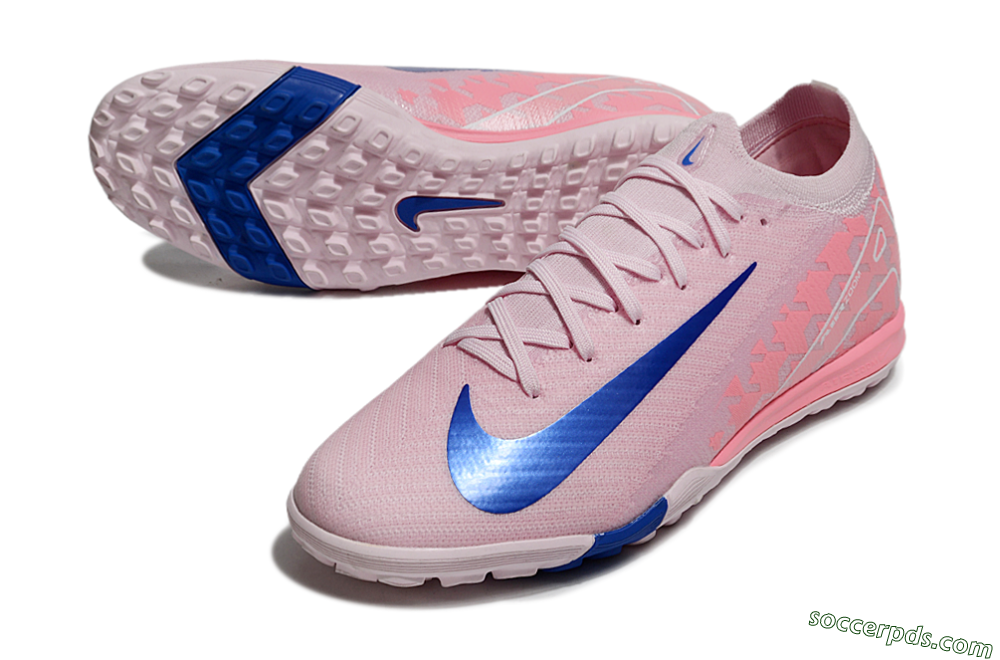 Nike Air Zoom Mercurial Vapor 16 Elite TF Low-Tops Football Shoes - Pink/Blue/White 3