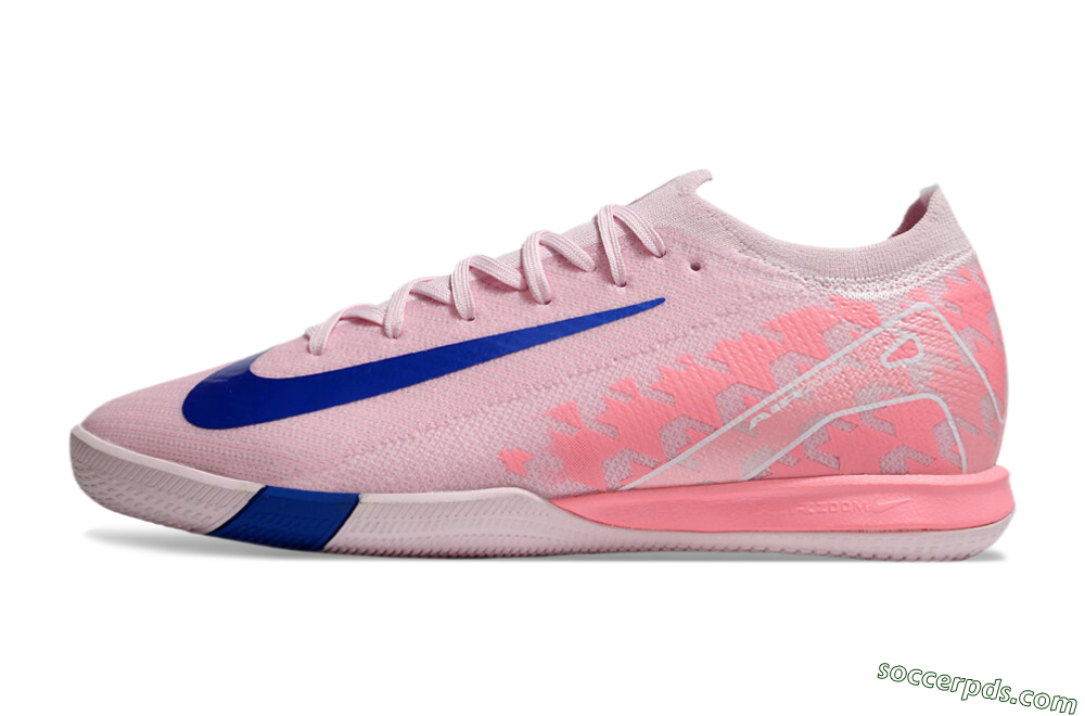 Nike Air Zoom Mercurial Vapor 16 Elite IC Low-Tops Football Shoes - Pink/Blue/White 2