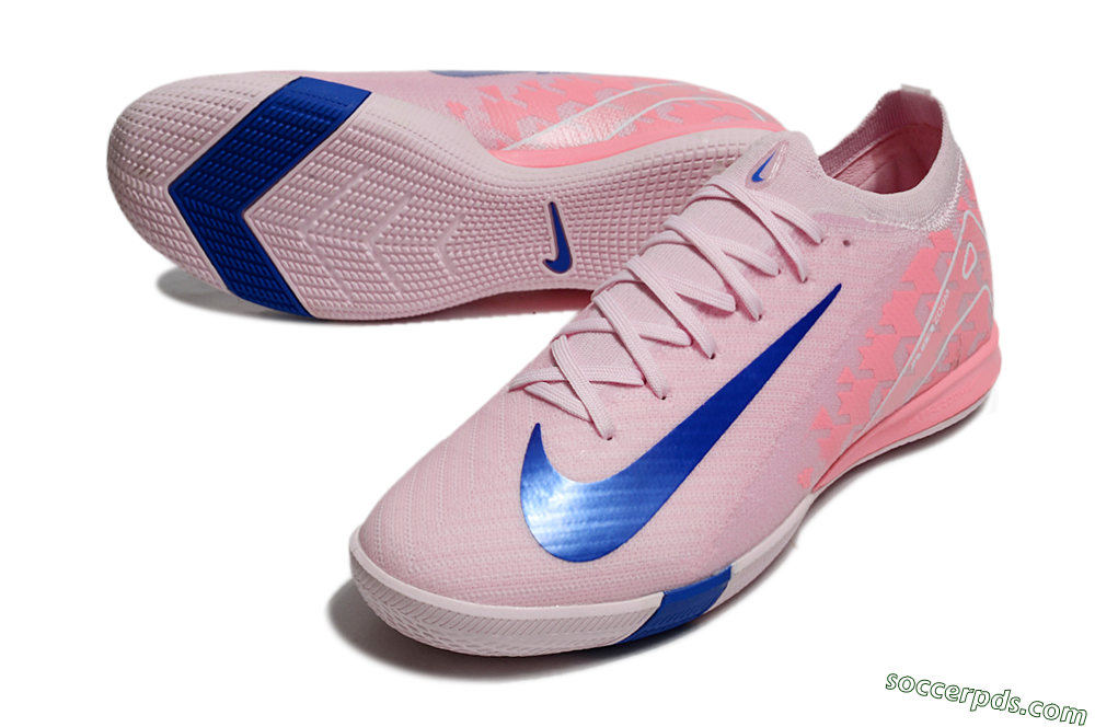 Nike Air Zoom Mercurial Vapor 16 Elite IC Low-Tops Football Shoes - Pink/Blue/White 3