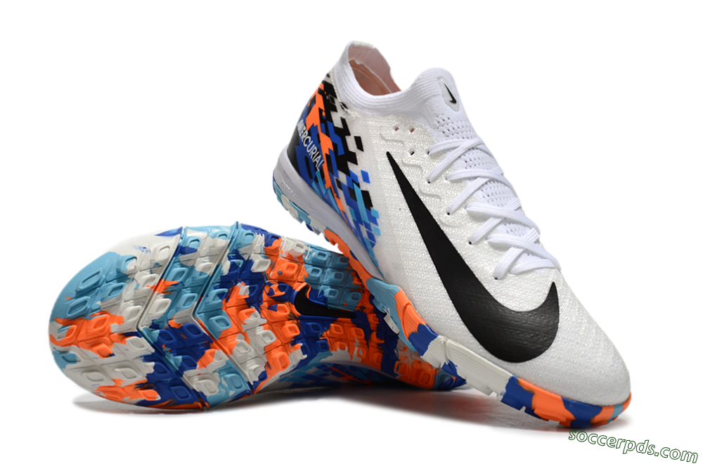 Nike Air Zoom Mercurial Vapor 16 Elite TF Low-Tops Football Shoes - White/Blue/Orange 3