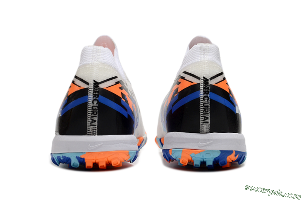 Nike Air Zoom Mercurial Vapor 16 Elite TF Low-Tops Football Shoes - White/Blue/Orange 5