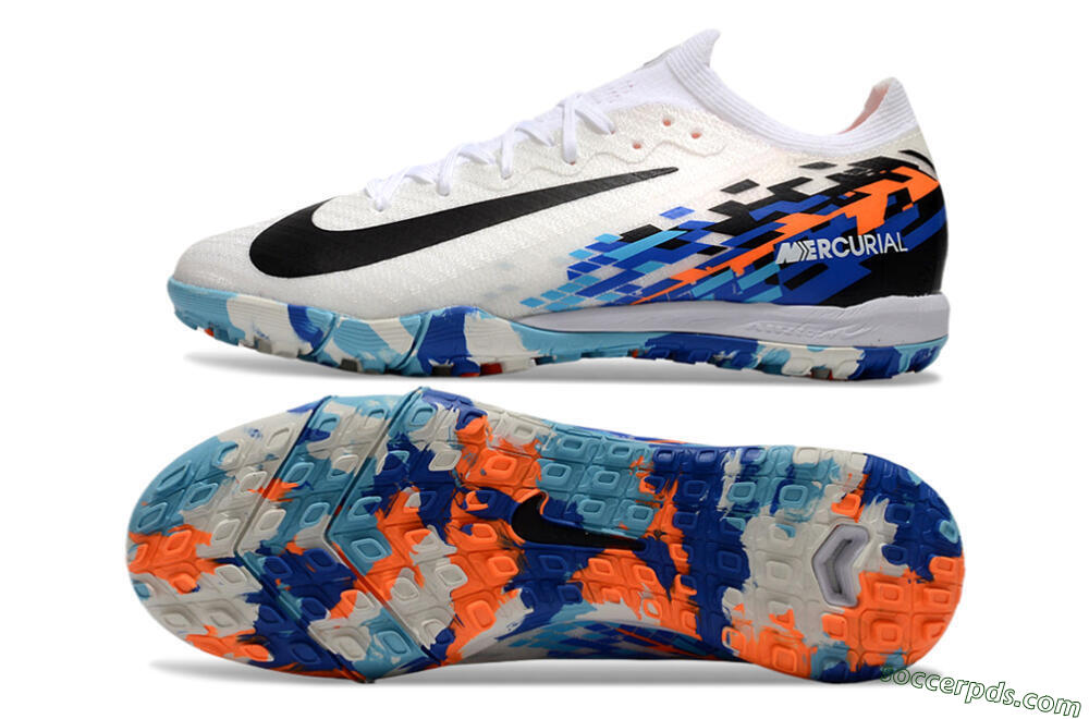 Nike Air Zoom Mercurial Vapor 16 Elite TF Low-Tops Football Shoes - White/Blue/Orange 0