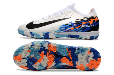Nike Air Zoom Mercurial Vapor 16 Elite TF Low-Tops Football Shoes - White/Blue/Orange