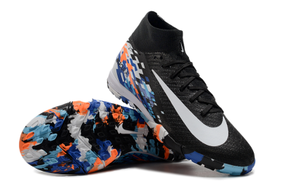Nike Air Zoom Mercurial Superfly 10 Elite TF High-Tops Football Shoes - Black/Blue/Orange