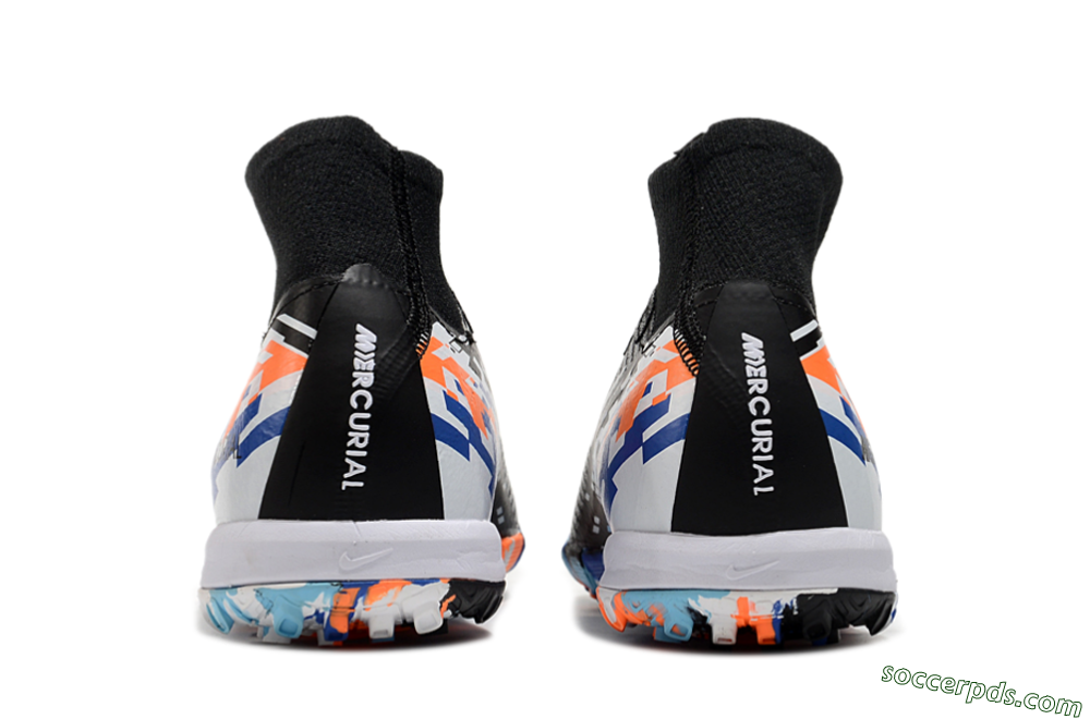 Nike Air Zoom Mercurial Superfly 10 Elite TF High-Tops Football Shoes - Black/Blue/Orange 5