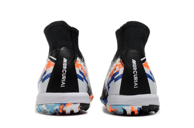 Nike Air Zoom Mercurial Superfly 10 Elite TF High-Tops Football Shoes - Black/Blue/Orange