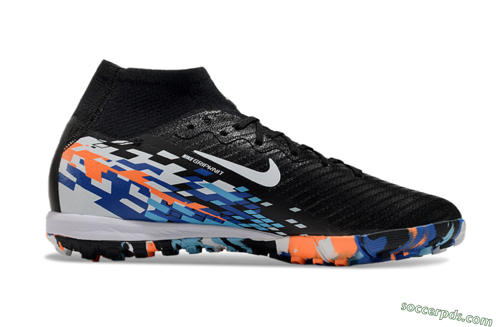 Nike Air Zoom Mercurial Superfly 10 Elite TF High-Tops Football Shoes - Black/Blue/Orange 7