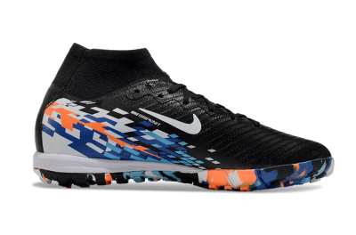 Nike Air Zoom Mercurial Superfly 10 Elite TF High-Tops Football Shoes - Black/Blue/Orange