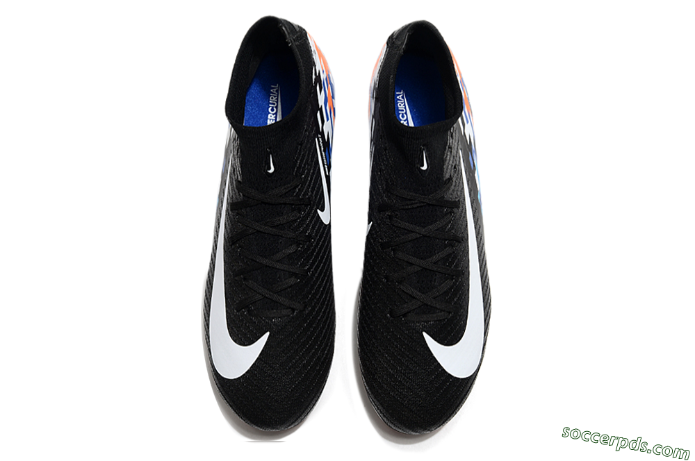 Nike Air Zoom Mercurial Superfly 10 Elite FG High-Tops Football Boots - Black/Blue/Orange 4