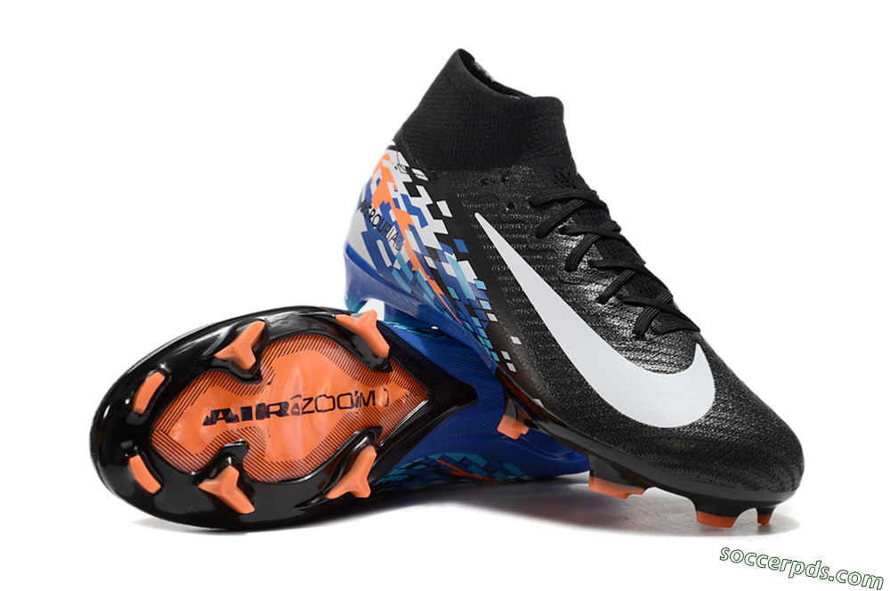 Nike Air Zoom Mercurial Superfly 10 Elite FG High-Tops Football Boots - Black/Blue/Orange 3