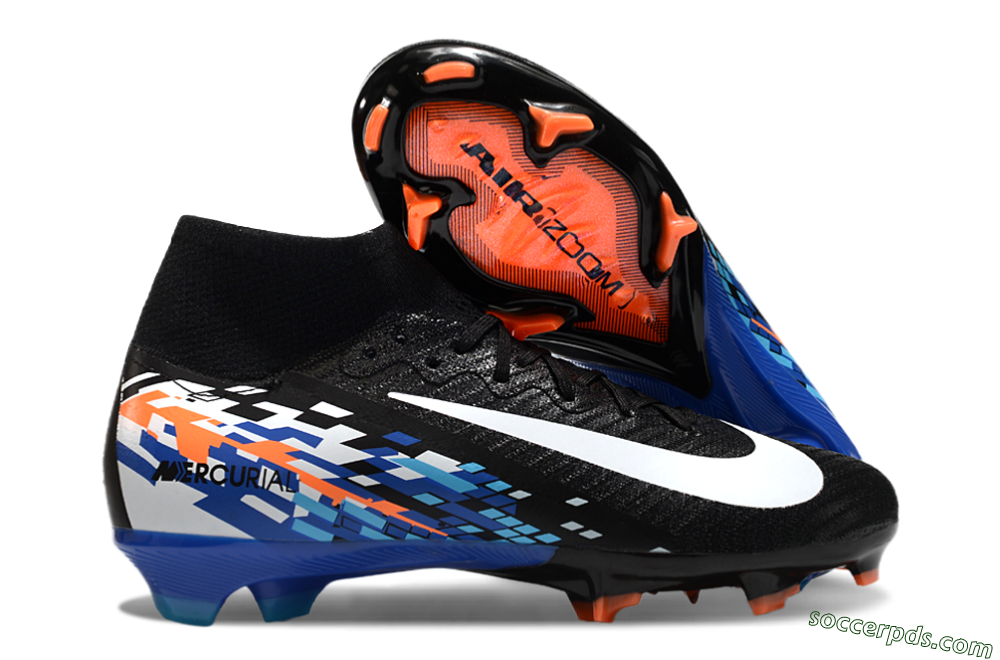 Nike Air Zoom Mercurial Superfly 10 Elite FG High-Tops Football Boots - Black/Blue/Orange 1