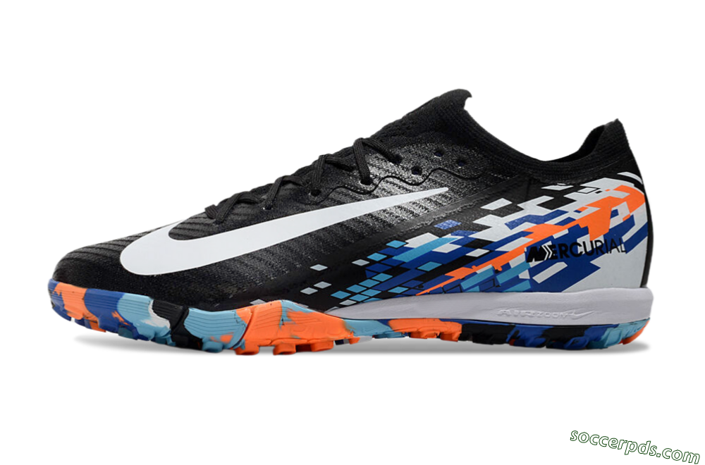 Nike Air Zoom Mercurial Vapor 16 Elite TF Low-Tops Football Shoes - Black/Blue/Orange 2
