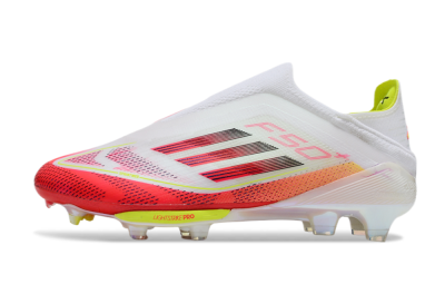 Adidas F50+ Elite Lightstrike Pro Laceless FG Low-Tops Football Boots - White/Red/Yellow