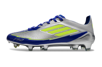 Messi x Adidas F50 Elite FG Low-Tops Football Boots - Silver/Yellow/Blue