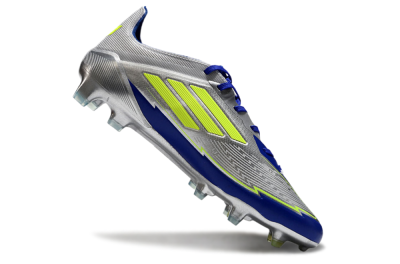 Messi x Adidas F50 Elite FG Low-Tops Football Boots - Silver/Yellow/Blue