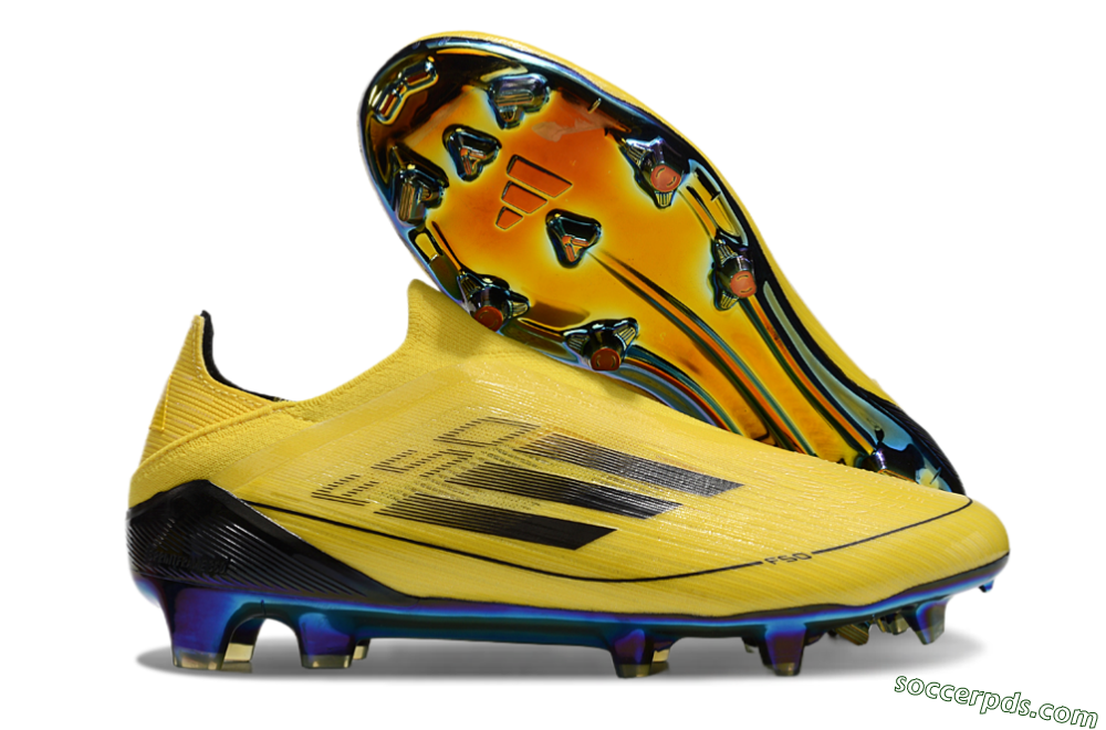 Adidas F50 Elite Laceless FG Low-Tops Football Boots - Yellow/Black/Gold 1