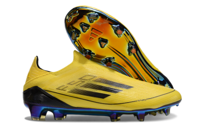 Adidas F50 Elite Laceless FG Low-Tops Football Boots - Yellow/Black/Gold