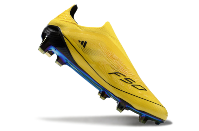 Adidas F50 Elite Laceless FG Low-Tops Football Boots - Yellow/Black/Gold