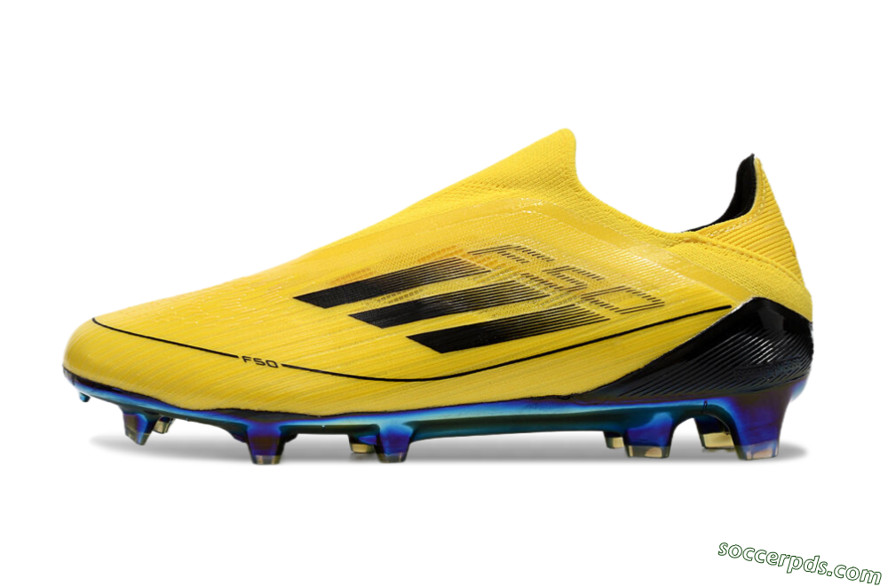 Adidas F50 Elite Laceless FG Low-Tops Football Boots - Yellow/Black/Gold 2