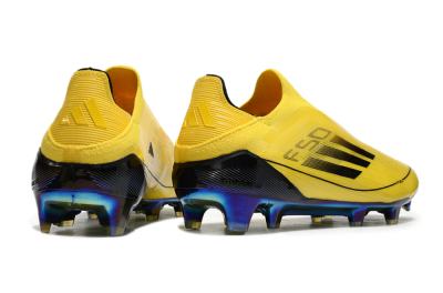Adidas F50 Elite Laceless FG Low-Tops Football Boots - Yellow/Black/Gold