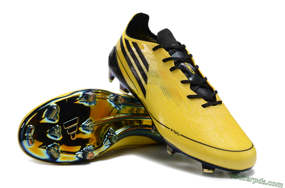 Adidas F50 Elite FG Low-Tops Football Boots - Yellow/Black/Gold 3