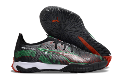 Puma Ultra Ultimate TF Low-Tops Football Shoes - Black/Red/Green